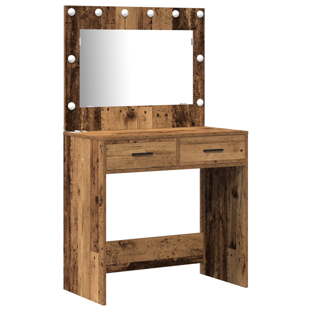 Produktbild för Smyckebord med låda 3 pcs Brun 40 x 41 x 135 cm Konstruerat trä