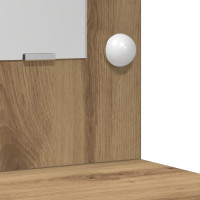 Produktbild för Smyckebord med spegelbelysning 3 pcs Brun Konstruerat trä