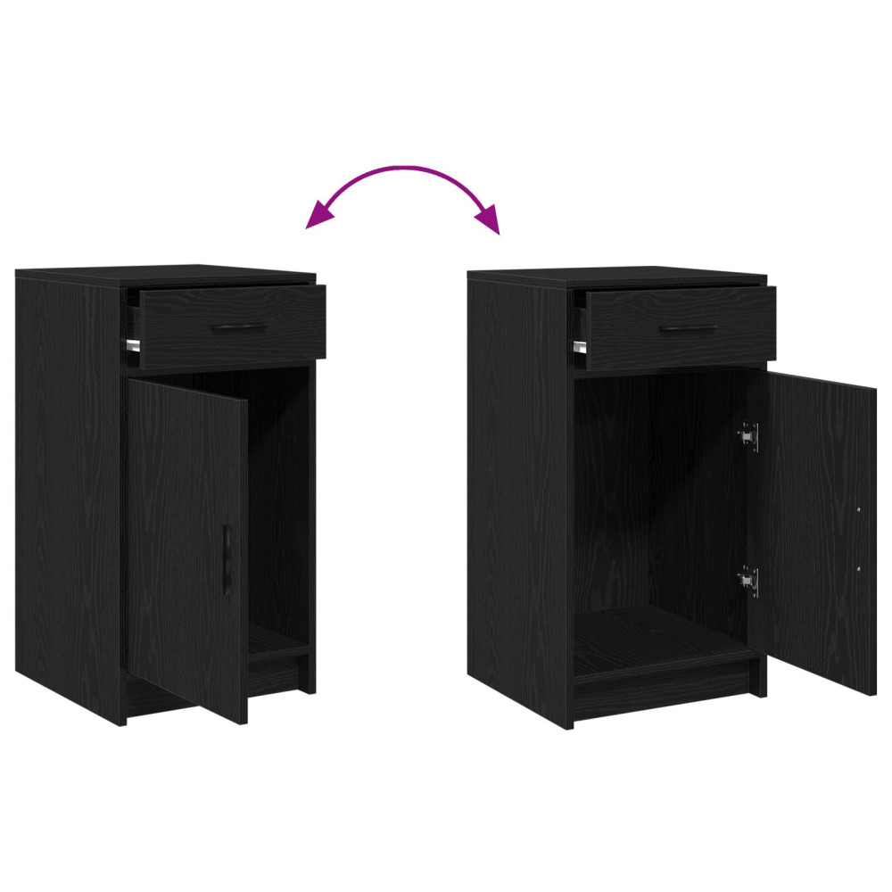 Produktbild för Smyckebord 2 pcs Svart 50 x 41 x 135 cm Konstruerat trä