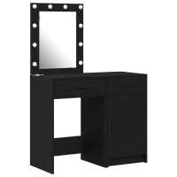 Produktbild för Smyckebord 2 pcs Svart 50 x 41 x 135 cm Konstruerat trä