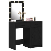 Produktbild för Smyckebord 2 pcs Svart 50 x 41 x 135 cm Konstruerat trä