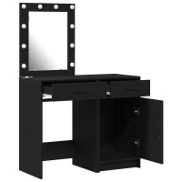 Produktbild för Smyckebord 2 pcs Svart 50 x 41 x 135 cm Konstruerat trä