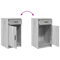 Produktbild för Smyckebord med låda 2 pcs Grå 50 x 41 x 135 cm Konstruerat trä