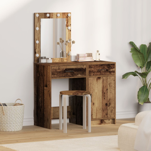 vidaXL Smyckebord med låda 2 pcs Brun 50 x 41 x 135 cm Konstruerat trä