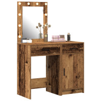 Produktbild för Smyckebord med låda 2 pcs Brun 50 x 41 x 135 cm Konstruerat trä
