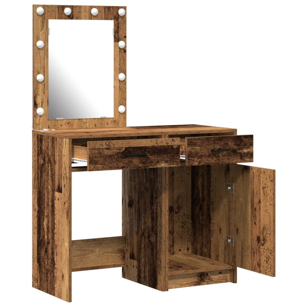 Produktbild för Smyckebord med låda 2 pcs Brun 50 x 41 x 135 cm Konstruerat trä