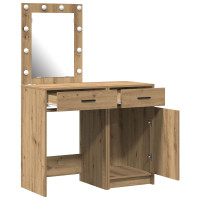 Produktbild för Smyckebord med låda 2 pcs Brun 50 x 41 x 135 cm Konstruerat trä