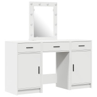 Produktbild för Smyckebord med låda Vit 50 x 41 x 135 cm Konstruerat trä