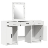 Produktbild för Smyckebord med låda Vit 50 x 41 x 135 cm Konstruerat trä