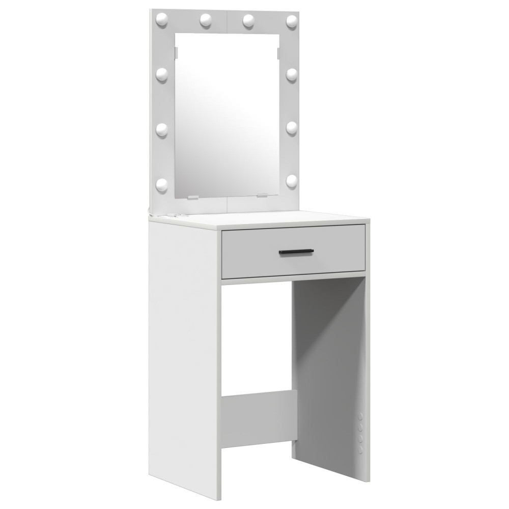 Produktbild för Smyckebord med låda Vit 50 x 41 x 135 cm Konstruerat trä