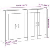Produktbild för Väggskåp 2 pcs Gammalt trä 69,5 x 34 x 90 cm Konstruerat trä