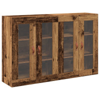 Produktbild för Väggskåp 2 pcs Gammalt trä 69,5 x 34 x 90 cm Konstruerat trä