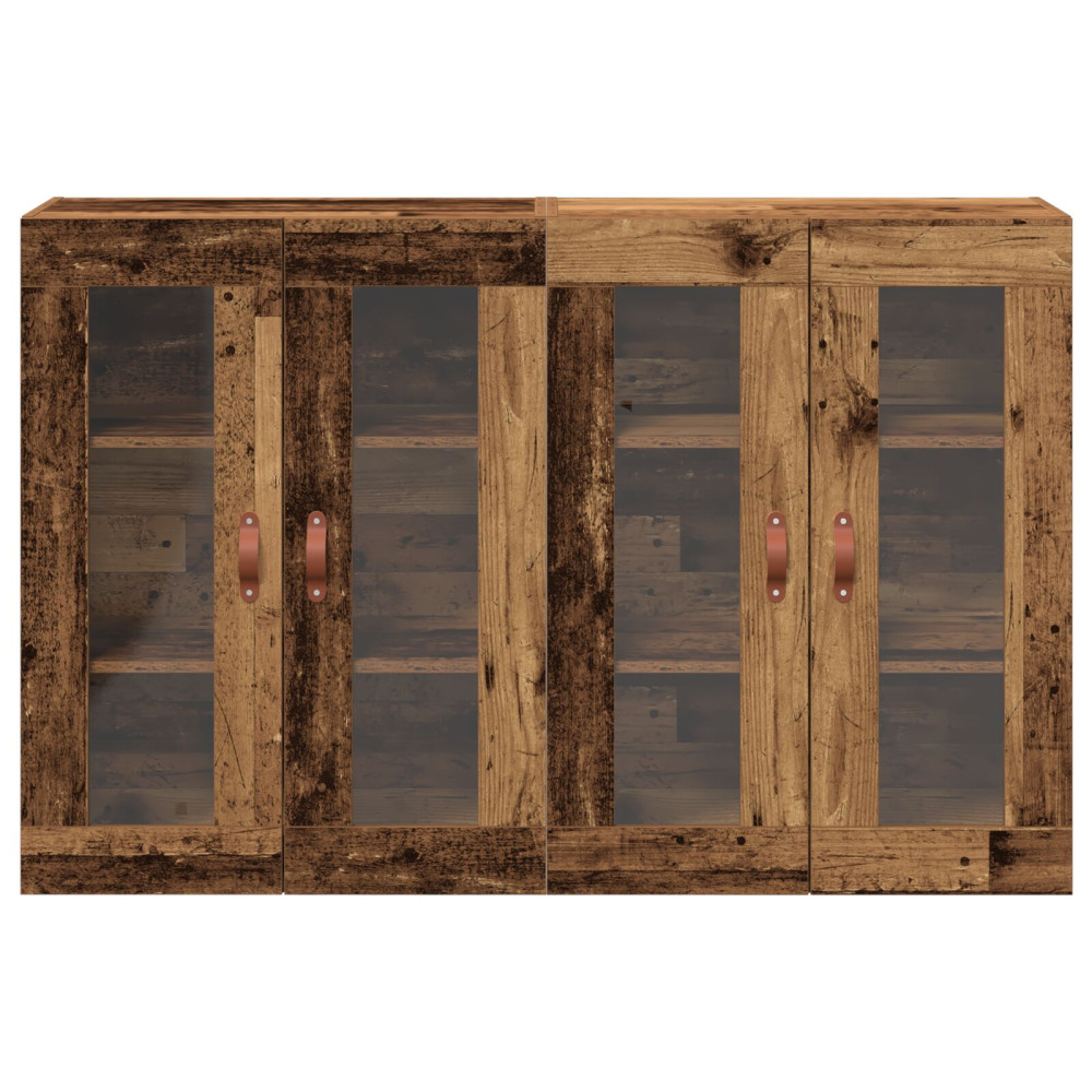 Produktbild för Väggskåp 2 pcs Gammalt trä 69,5 x 34 x 90 cm Konstruerat trä