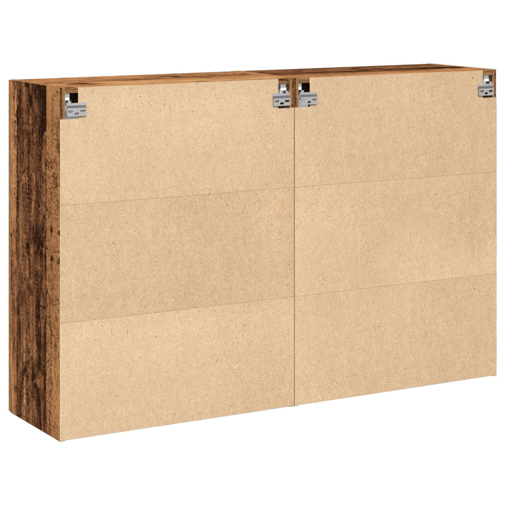 Produktbild för Väggskåp 2 pcs Gammalt trä 69,5 x 34 x 90 cm Konstruerat trä
