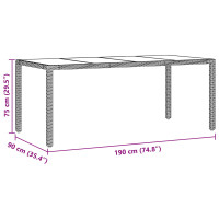 Produktbild för Trädgårdsmöbelset 7 pcs Grå konstrotting