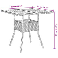 Produktbild för Trädgårdsmöbelset 3 pcs Svart konstrotting