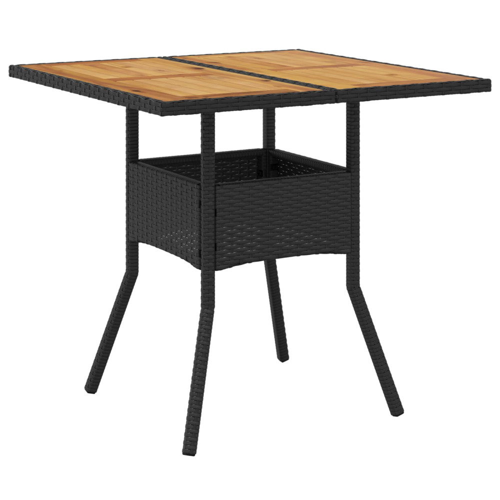 Produktbild för Trädgårdsmöbelset 5 pcs Svart konstrotting