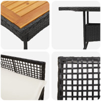 Produktbild för Trädgårdsmöbelset 5 pcs Svart konstrotting
