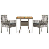Produktbild för Trädgårdsmöbelset 3 pcs Grå konstrotting