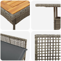 Produktbild för Trädgårdsmöbelset 3 pcs Grå konstrotting