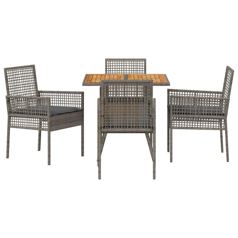 Produktbild för Trädgårdsmöbelset 5 pcs Grå konstrotting