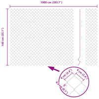 Produktbild för Kedjegaller med stolpe 10 x 1,4 m PVC-belagda stål Grön Mesh