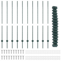 Produktbild för Kedjegaller med stolpe 10 x 1,4 m PVC-belagda stål Grön Mesh