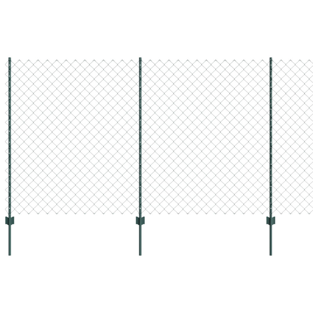 Produktbild för Kedjegaller med stolpe 10 x 1,4 m PVC-belagda stål Grön Mesh