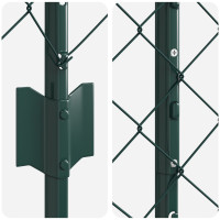 Produktbild för Kedjegaller med stolpe 10 x 1,5 m PVC-belagda stål Grön Mesh