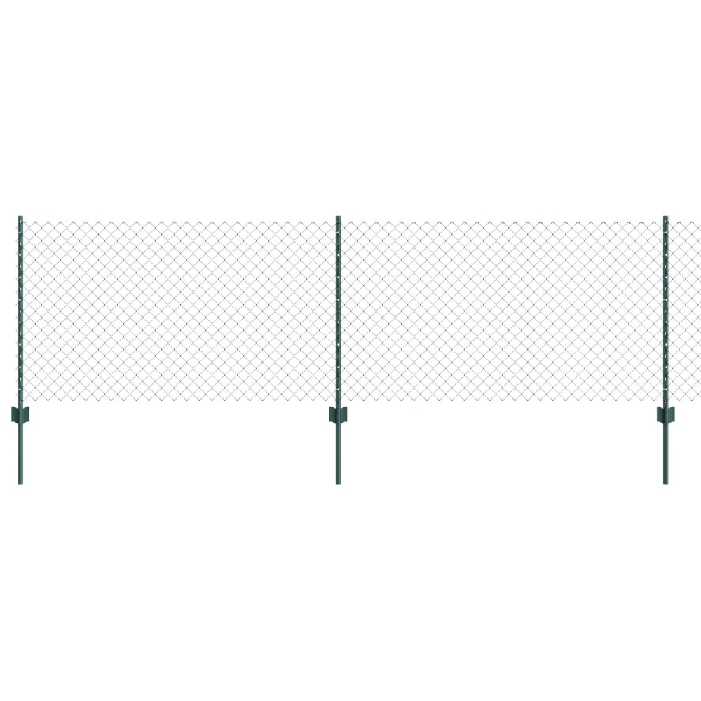 Produktbild för Kedjegaller med stolpe 25 x 0,8 m PVC-belagda stål Grön Mesh