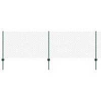 Produktbild för Kedjegaller med stolpe 25 x 0,8 m PVC-belagda stål Grön Mesh