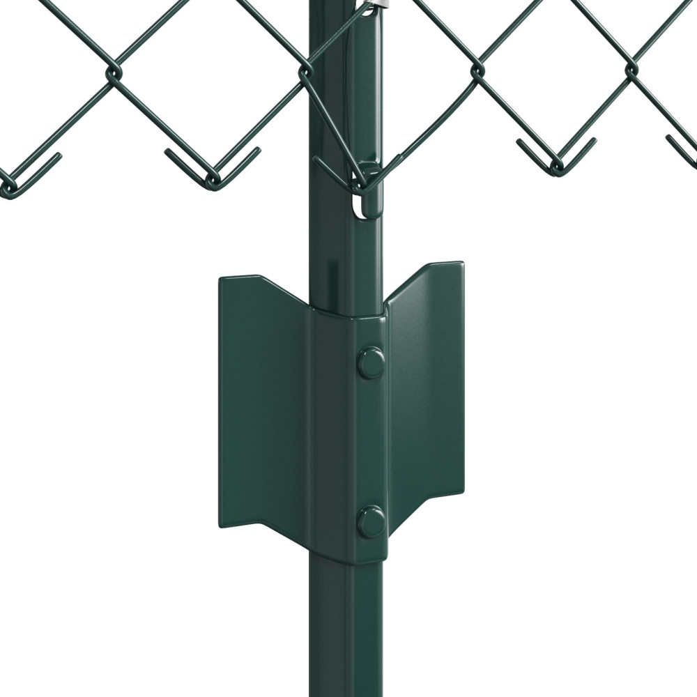 Produktbild för Kedjegaller med stolpe 25 x 0,8 m PVC-belagda stål Grön Mesh