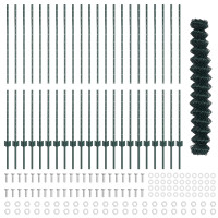 Produktbild för Kedjegaller med stolpe 25 x 1,4 m PVC-belagda stål Grön Mesh