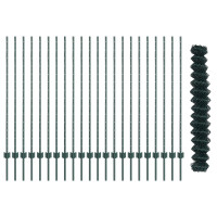 Produktbild för Kedjegaller med stolpe 25 x 1,4 m PVC-belagda stål Grön Mesh