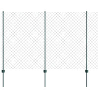 Produktbild för Kedjegaller med stolpe 25 x 1,6 m PVC-belagda stål Grön Mesh