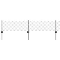 Produktbild för Kedjegaller med stolpe 10 x 0,4 m PVC-belagda stål Grå Mesh