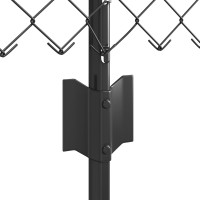 Produktbild för Kedjegaller med stolpe 10 x 0,4 m PVC-belagda stål Grå Mesh
