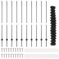 Produktbild för Kedjegaller med stolpe 10 x 1,4 m PVC-belagda stål Grå Mesh