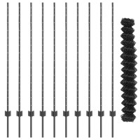Produktbild för Kedjegaller med stolpe 10 x 1,4 m PVC-belagda stål Grå Mesh