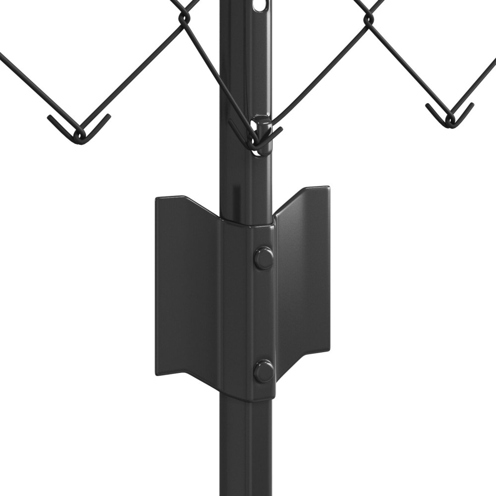 Produktbild för Kedjegaller med stolpe 10 x 0,8 m PVC-belagda stål Grå Mesh