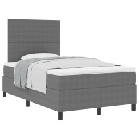 Produktbild för Bäddfjäder Ljusgrå och vit. 120 x 200 cm Kordread tyg