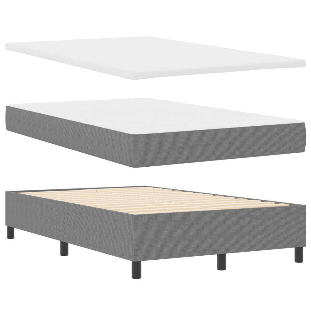 Produktbild för Bäddfjäder Ljusgrå och vit. 120 x 200 cm Kordread tyg