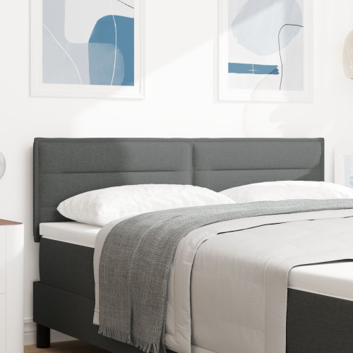 vidaXL LED huvuddyna med LED-ljusslingor Mörkgrå 160 cm tyg