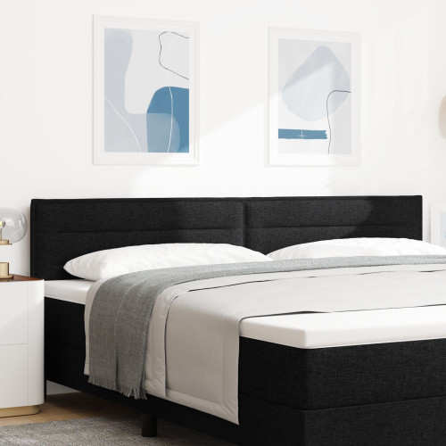 vidaXL LED huvuddyna med LED-ljusslingor Svart 200 cm tyg