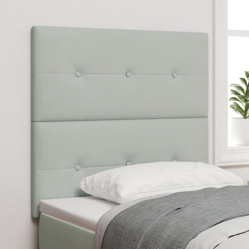 vidaXL LED huvuddyna med LED-ljusslingor Ljusgrå 80 cm Sammet