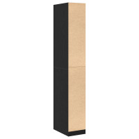 Produktbild för Garderob med hylla Svart Ek 30 x 50 x 200 cm Konstruerat trä