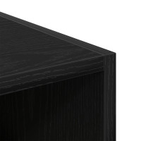 Produktbild för Garderob med hylla Svart Ek 30 x 50 x 200 cm Konstruerat trä