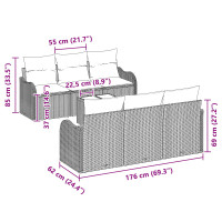 Produktbild för Trädgårdsoffset Svart 55 x 55 x 37 cm konstrotting