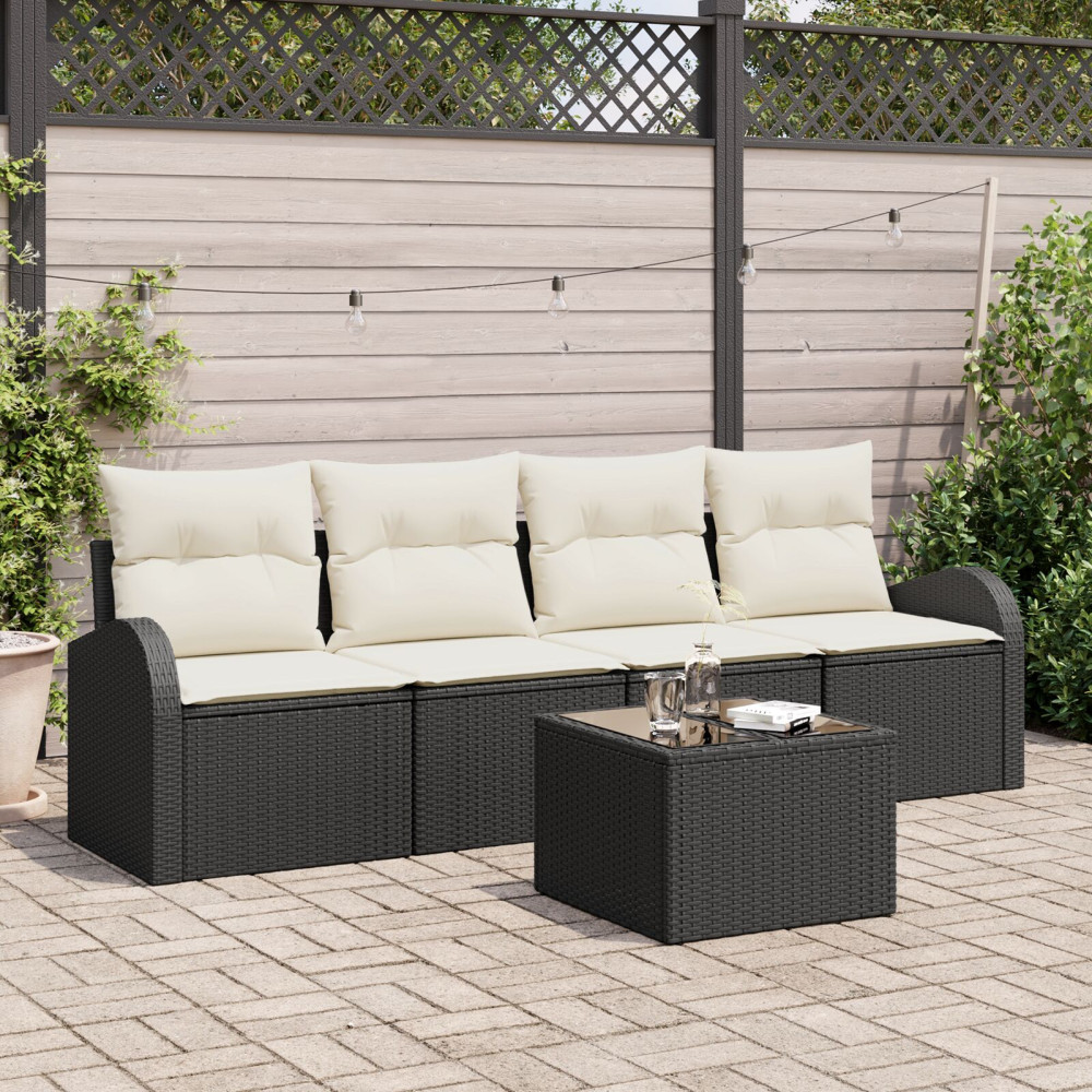 Produktbild för Trädgårdsoffset Svart 55 x 55 x 37 cm konstrotting