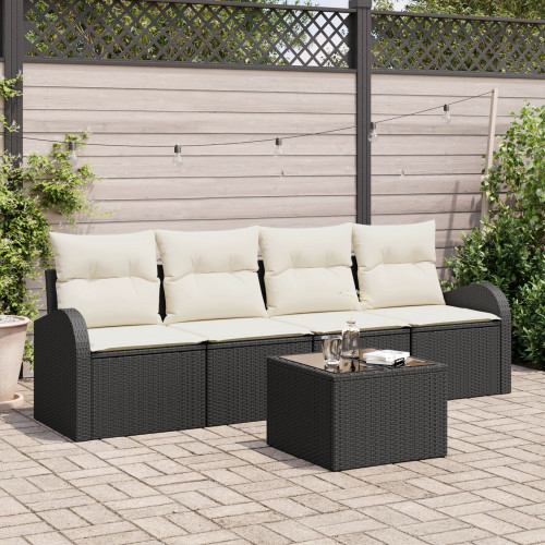 vidaXL Trädgårdsoffset Svart 55 x 55 x 37 cm konstrotting
